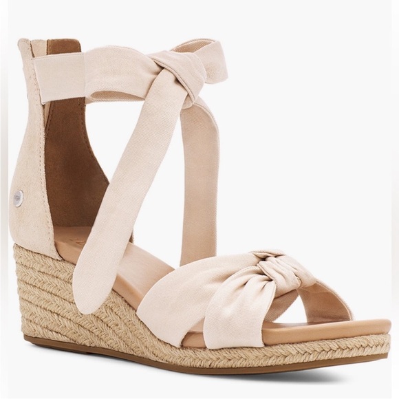 🆕 UGG Yarrow Espadrille Wedge Sandal, tan, size 9 - Picture 1 of 10